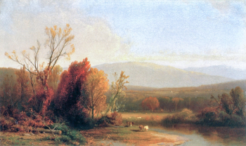 Уильям Харт. Осенний пейзаж. Холст, масло. 19,6х32,3. 1869. Частное собрание.