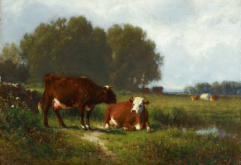 Уильям Харт. Пейзаж с коровами. Холст, масло. 91х69. 1800-е. Художественный музей Индианаполиса.