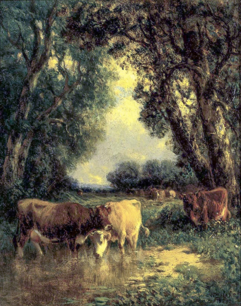 Уильям Харт. Тихий уголок. Холст, масло. 26,3х21,2. 1885. Смитсоновский музей американского искусства.
