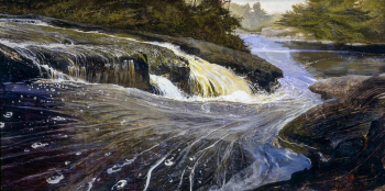 Эндрю Ньюэлл Уайет. Водопад. Панель, масло. 2003. Местонахождение картины неизвестно.