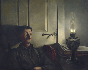 Эндрю Ньюэлл Уайет. У лампы. 1965. Местонахождение картины неизвестно.