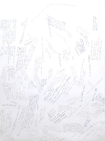 Витторио Санторо. Записки художника. Леттризм. Бумага, авторучка. 90х70. 2011. Частное собрание.
