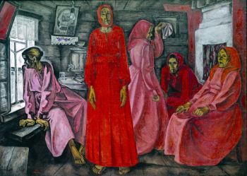 Попков Виктор Ефимович. Воспоминания. Вдовы. Холст, масло. 160х224. 1966. Государственная Третьяковская галерея.