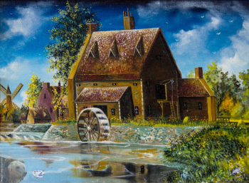 Зайцев Николай Николаевич. Мельницы. Холст, масло. 30х40. 1998. Частное собрание.