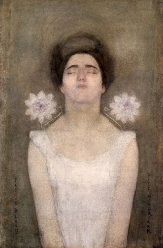 Пит Мондриан. Цветы. Бумага, смешанная техника. 72,5х47,5. 1901-1908. Муниципальный музей Гааги.