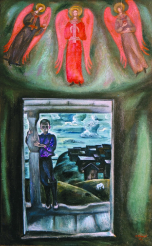 Попков Виктор Ефимович. Северная часовня. Холст, масло. 175х105. 1972. Государственный Русский музей.
