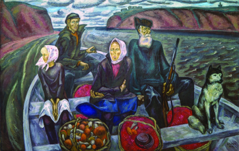 Попков Виктор Ефимович. Сентябрь на Мезени. Холст, масло. 140х220. 1969-1970. Государственный Русский музей.
