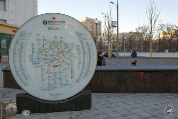 Схема метрополитена у станции метро Добрынинская. Фотограф Марина Роз.