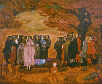Попков Виктор Ефимович. Хороший человек была бабка Анисья. Холст, темпера. 285х345. 1973. Государственная Третьяковская галерея.