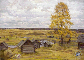 Выставка `Болдинская осень` в ЦДХ. 1999.. Грицай Александр Алексеевич. Лиственница. Холст, масло. 1987.