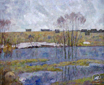 Выставка `Болдинская осень` в ЦДХ. 1999.. Зверьков Ефрем Иванович. Весна. Холст, масло. 1997.
