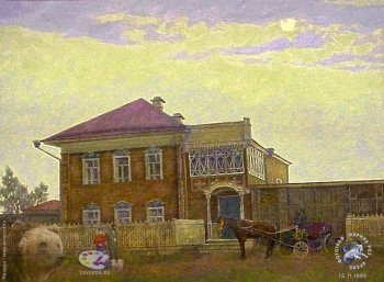 Выставка `Болдинская осень` в ЦДХ. 1999.. Ульянов Александр Владимирович. Молодость моей бабушки. Картон, масло. 1997.