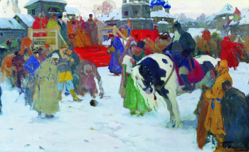Горюшкин-Сорокопудов Иван Силыч. Божий суд. Холст, масло. 87х144. 1910-е. Пензенская областная картинная галерея имени К.А.Савицкого.