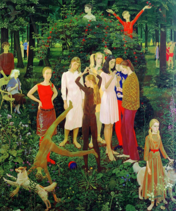 Жилинский Дмитрий Дмитриевич. Воскресный день. Оргалит, темпера. 140х120. 1974. Государственная Третьяковская галерея.