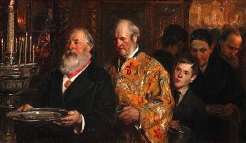 Прянишников Илларион Михайлович. Церковный староста. Холст, масло. 32х51,2. 1885. Государственная Третьяковская галерея.