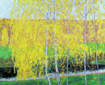 Зверьков Ефрем Иванович. Золотая осень. Холст, масло. 90х100. 1975. Частное собрание.