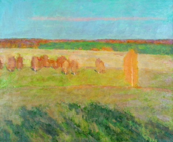 Зверьков Ефрем Иванович. Сентябрьский день. Холст, масло. 80х100. 1990. Частное собрание.