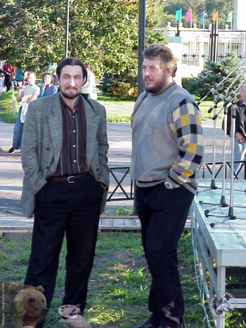 Скульптор Владимир Тишин на открытии Пушкинской площади в Музеоне. 1999. Фотограф Марина Роз.