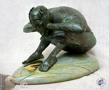 Красношлыков Геннадий Иванович. Нарцисс. Бронза. h-35. 1997.