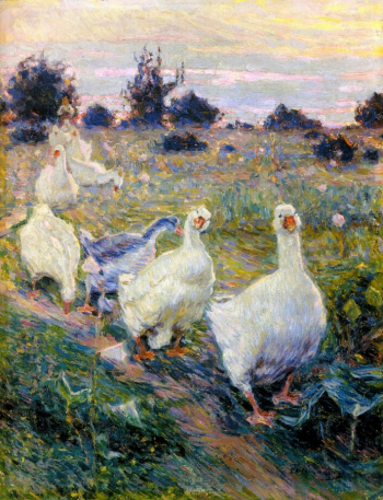 Костанди Кириак Константинович. Гуси. Картон, масло. 45х35. 1913. Национальный художественный музей (Киев).