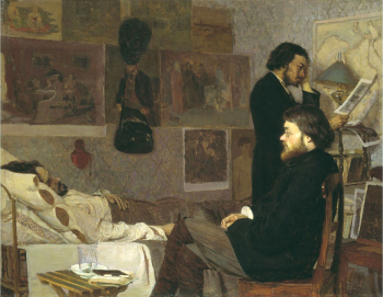 Костанди Кириак Константинович. У больного товарища. Холст, масло. 67х85. 1884. Государственная Третьяковская галерея.