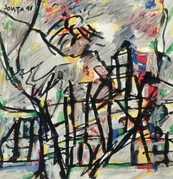 Франсис Ньютон Соуза. Без названия. Бумага, фломастер. 1998. Частное собрание.