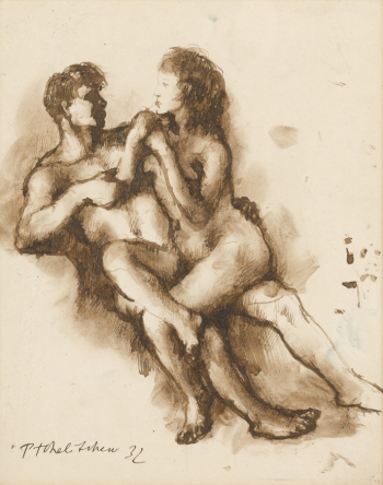 Челищев Павел Фёдорович. Обнажённые. Бумага, сепия. 25х20. 1932. Частное собрание.