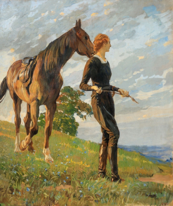 Этторе Тито. Прогулка. Холст, масло. 145х125. 1930-1935. Частное собрание.