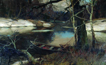 Колесников Иван Фёдорович. Осень. Картон, масло. 130х207. 1912. Красноярский художественный музей им. В.И.Сурикова.
