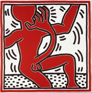 Кит Харинг. Без названия. Холст, акрил. 121,9х121,9. 1985. Коллекция Хейди Хортен.