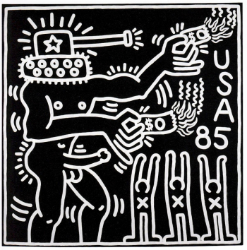 Кит Харинг. Без названия. Бумага, литография. 1985. Частное собрание.