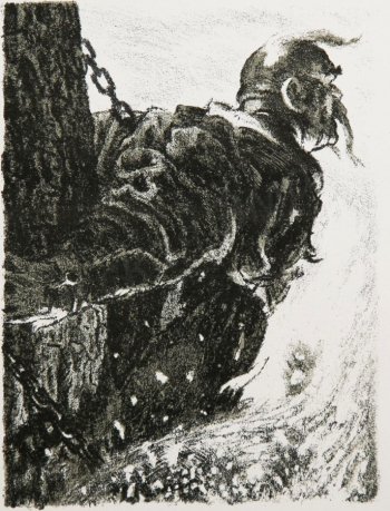 Кибрик Евгений (Герц) Адольфович. Казнь Тараса. Бумага, литография. 26х19,5. 1944-1945. Частное собрание.