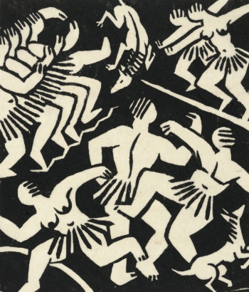Мария Уден. Танец. Бумага, линогравюра. 1916. Музей современного искусства (Нью-Йорк).