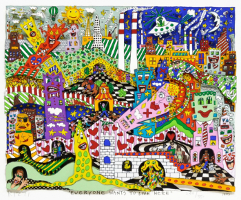 Джеймс Рицци (Риззи). Все хотят жить здесь. Аппликация. 1995. Частное собрание.