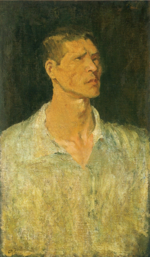 Ай-Мицу. Автопортрет в белой рубашке. Холст, масло. 79х47. 1944. Токийский национальный музей.