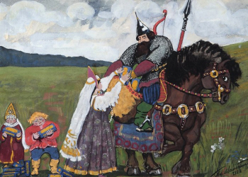 Малютин Михаил Сергеевич. Эскиз рекламы крупы Геркулес. Бумага, гуашь. 22,8х32. 1922. Частное собрание.