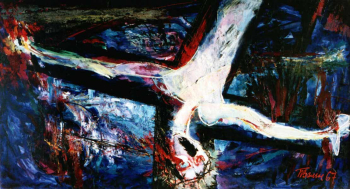 Валюс Пётр Адамович. Распятие. Холст, масло. 111х200. 1967. `П.А.Валюс. Каталог. Живопись, графика.` (Валерий Валюс, 2014).