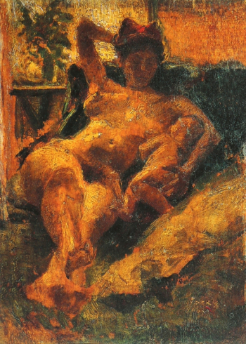 Греку Михаил Григорьевич. Материнство. Фанера, масло. 49х35,5. 1943. Национальный музей изобразительного искусства (Кишинев).