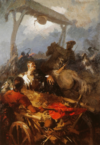 Греку Михаил Григорьевич. Татарбунарское восстание. Холст, масло. 200х160. 1957. Национальный музей изобразительного искусства (Кишинев).