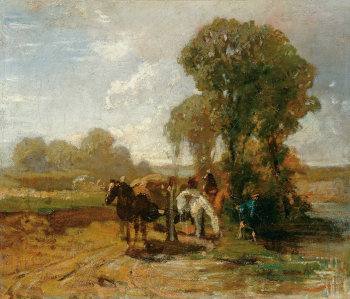 Ханс фон Маре. Остановка. Холст, масло. 29,5х34,5. Галерея Бельведер.