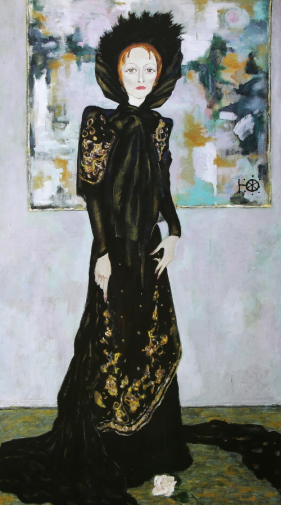 Жарков Юрий Дмитриевич. Актриса, портрет Т.Гладенко. Холст, темпера. 200х110. 2001. Собрание семьи художника.