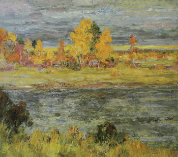 Жарков Юрий Дмитриевич. Грустный вечер. Холст, масло. 100х110. 2003. Собрание семьи художника.