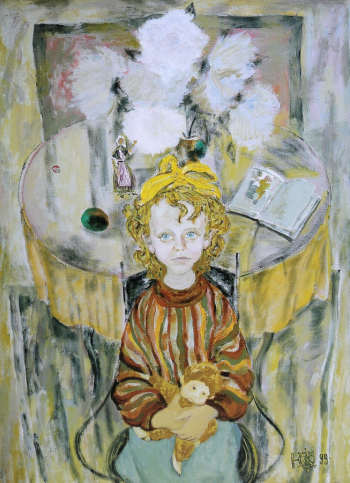 Жарков Юрий Дмитриевич. Дашка, портрет дочери. Холст, темпера. 140х100. 2003. Собрание семьи художника.