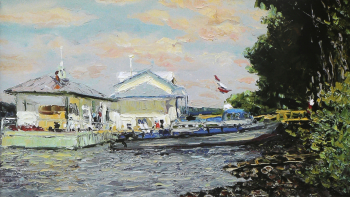 Жарков Юрий Дмитриевич. Жаркий день. Плёс. Холст, масло. 40х70. 2005. Собрание семьи художника.