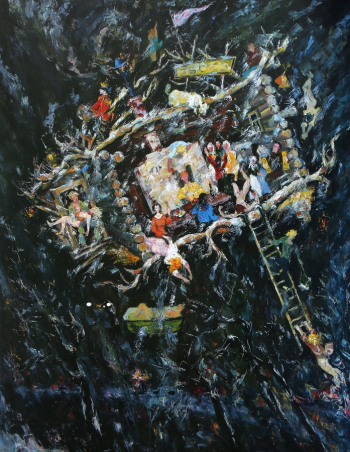 Жарков Юрий Дмитриевич. Корабль дураков. Холст, масло. 200х150. 1999. Собрание семьи художника.
