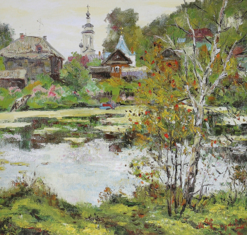 Жарков Юрий Дмитриевич. Рябинка. Холст, масло. 60х165. 2004. Собрание семьи художника.