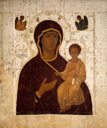 Дионисий. Смоленская икона Божией Матери (Смоленская Одигитрия). Дерево, темпера. 135х111. 1482. Государственная Третьяковская галерея.