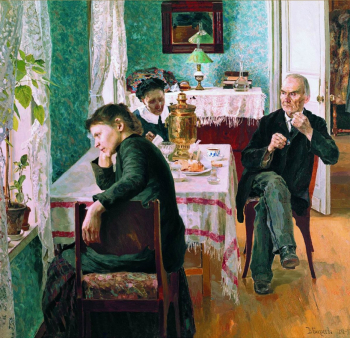 Бакшеев Василий Николаевич. Житейская проза. Холст, масло. 68х73. 1892-1893. Государственная Третьяковская галерея.