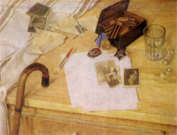 Непринцев Юрий Михайлович. Натюрморт с орденами. Холст, масло. 80х100. 1979. Музей изобразительных искусств (Комсомольск-на-Амуре).