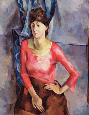 Осмёркин Александр Александрович. Портрет Е.Т.Барковой (Жена в розовом). Холст, масло. 125х96. 1921. Государственный Русский музей.